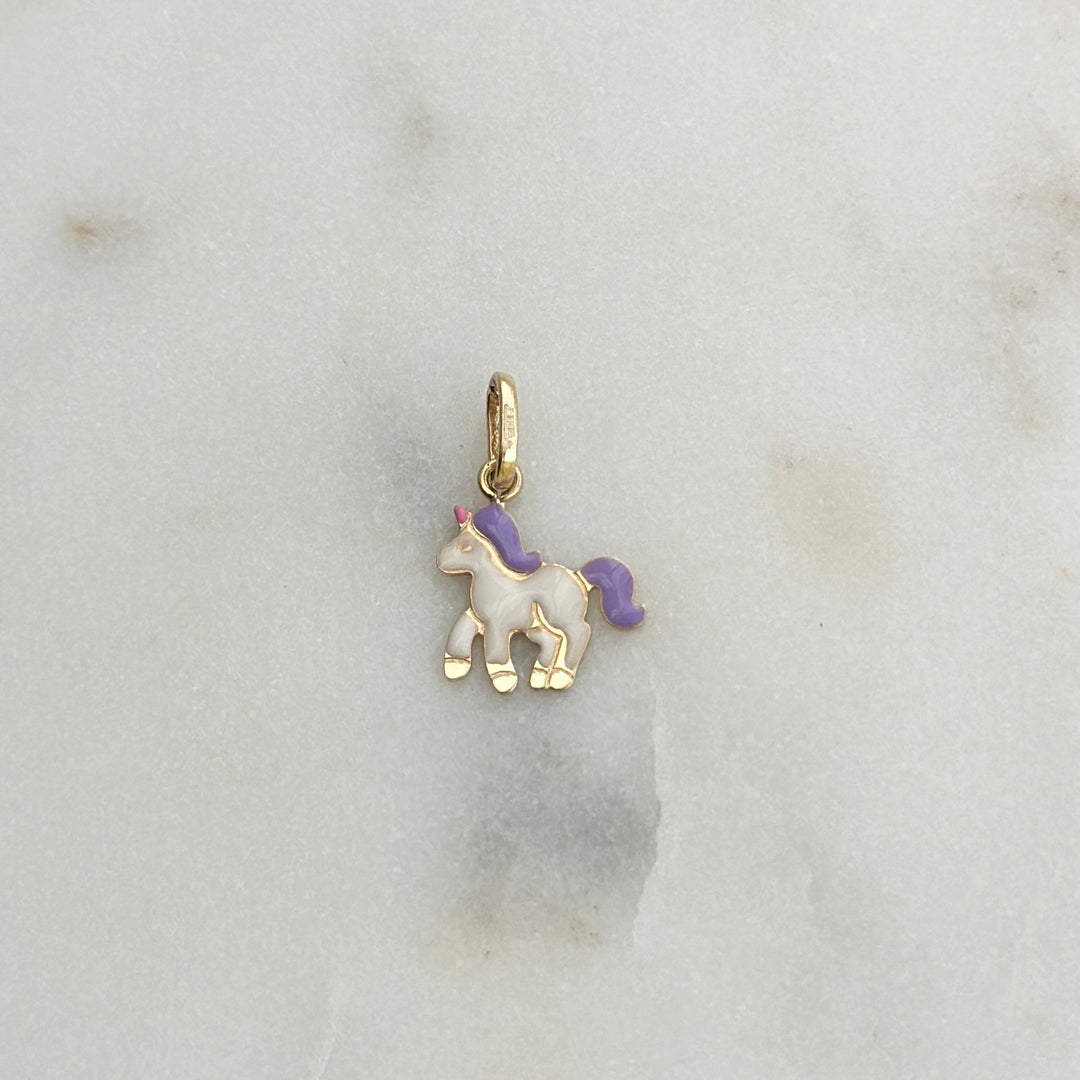 Anhänger DOLCI "VIOLA" 18kt Gold | Emaille - 10x9mm