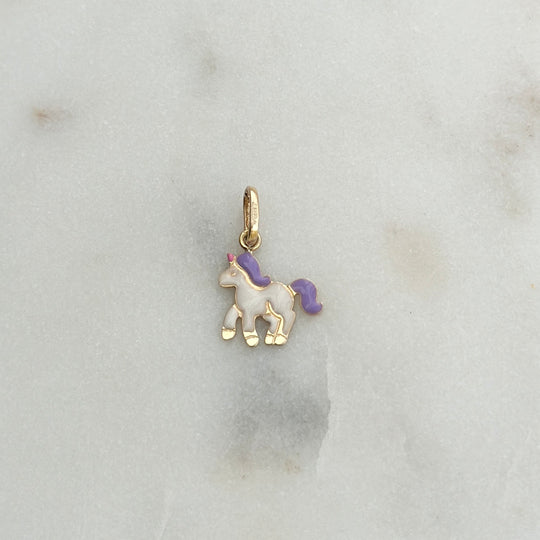 Anhänger DOLCI "VIOLA" 18kt Gold | Emaille - 10x9mm
