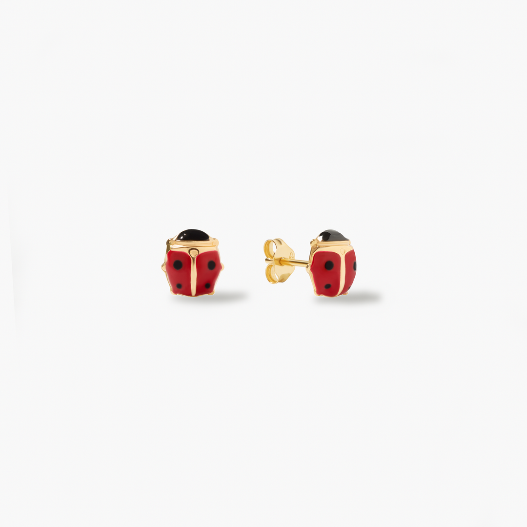 Ohrstecker COCCINELLA 18kt Gold - Finish aus Emaille