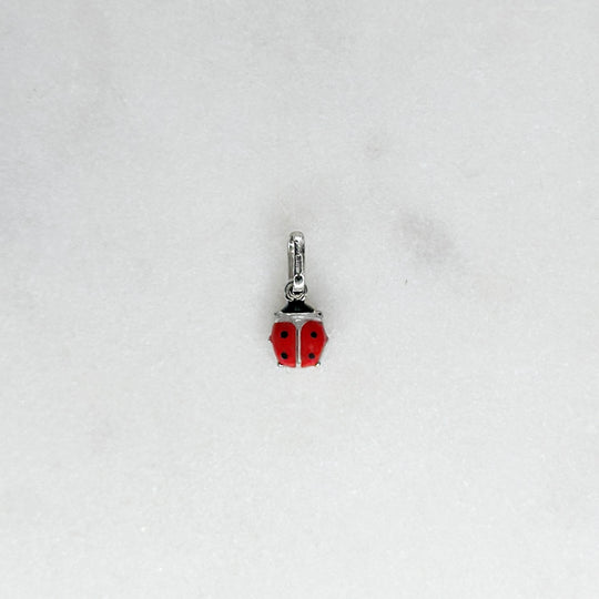 Anhänger COCCINELLA rot 18kt weißgold - 6x7mm